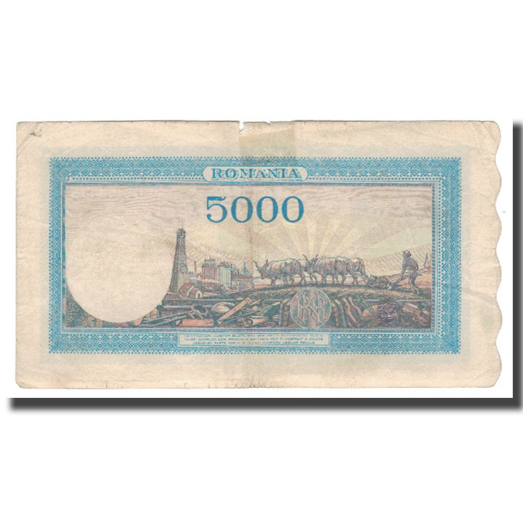 Banknote, Romania, 5000 Lei, 1943, 1943-09-28, KM:55, VF(30-35)
