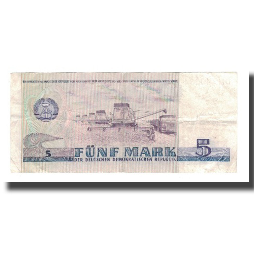Billete, 5 Mark, 1975, República Democrática Alemana, KM:27A, MBC