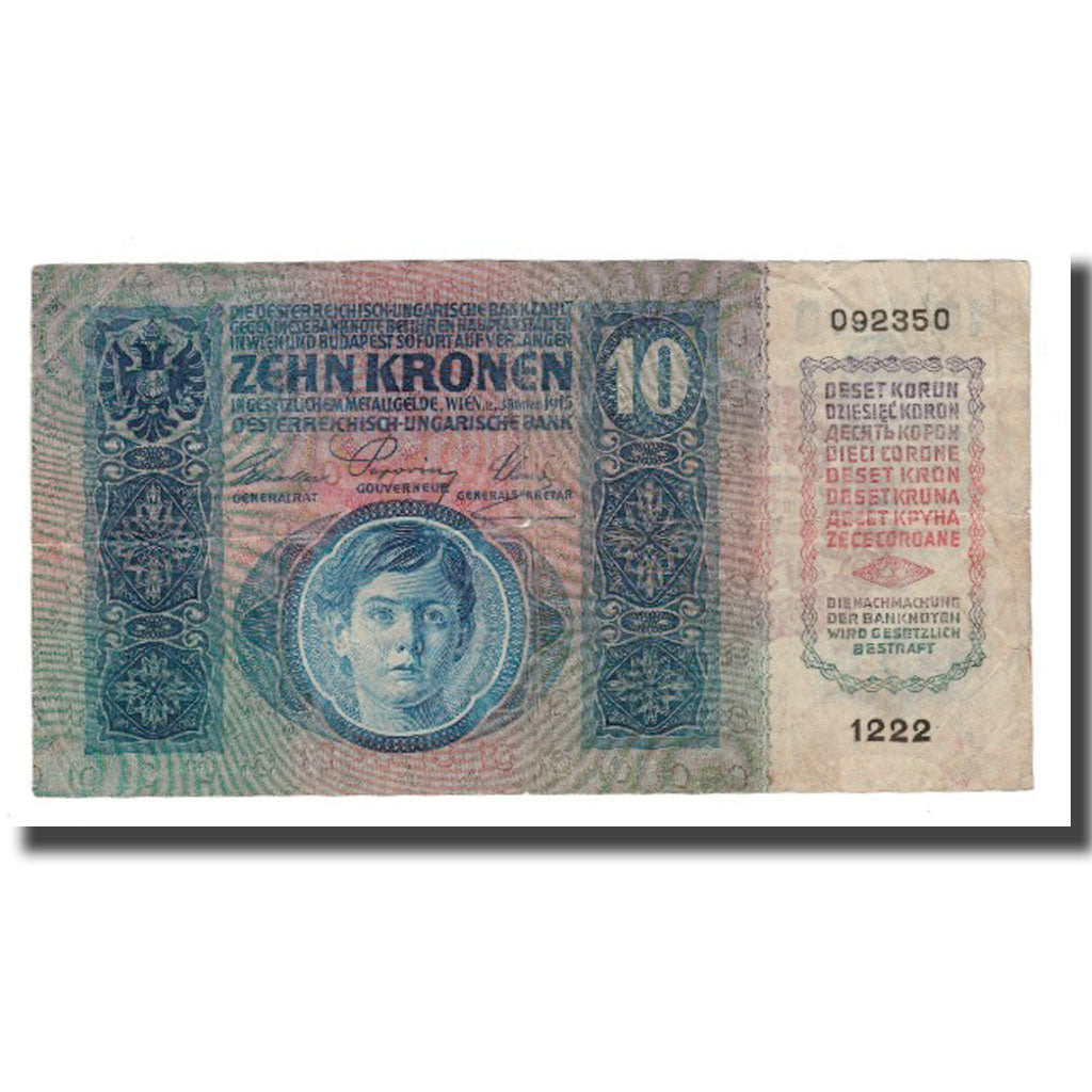 Banknote, Austria, 10 Kronen, Undated (1919), KM:51a, F(12-15)
