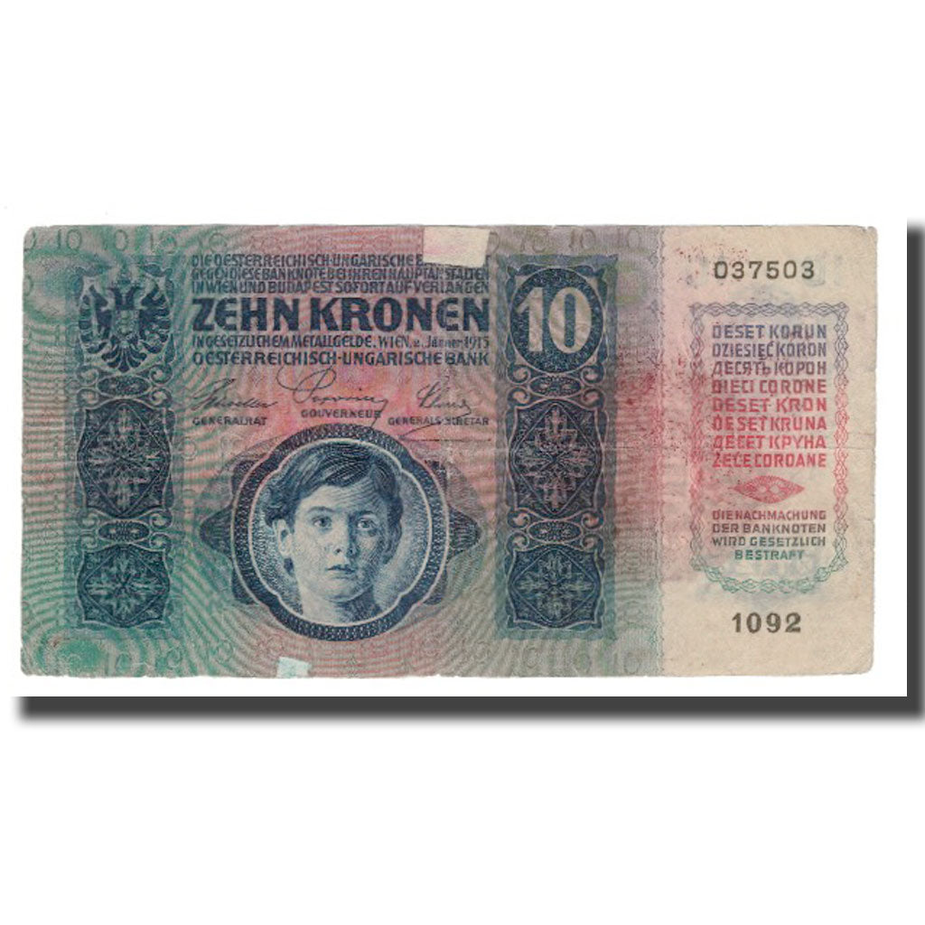 Banknote, Austria, 10 Kronen, Undated (1919), KM:51a, F(12-15)