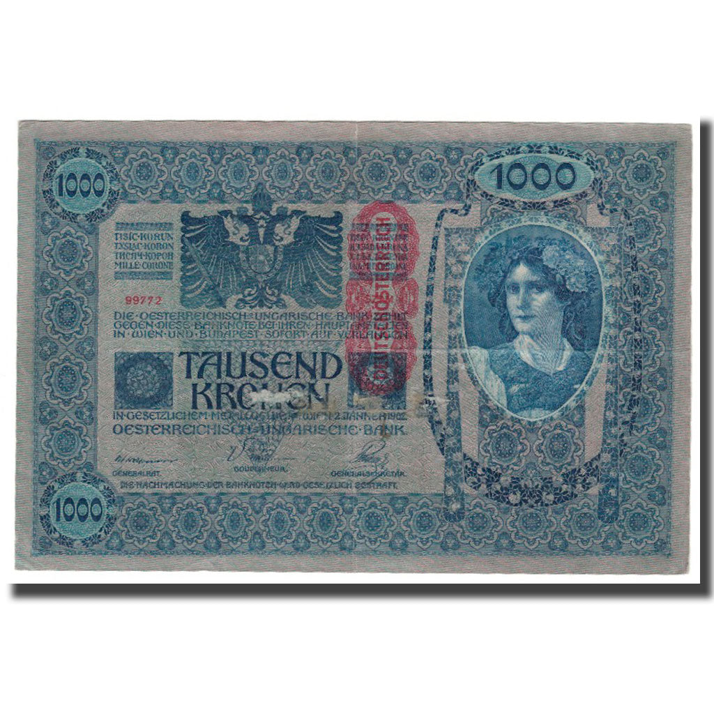 Banknote, Austria, 1000 Kronen, Undated (1919), KM:59, VF(30-35)