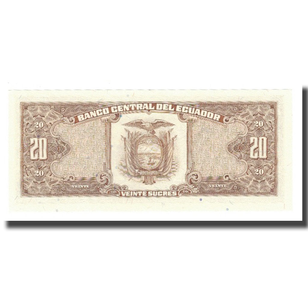 Nota, Equador, 20 Sucres, 1988, 1988-11-22, KM:121Aa, UNC(65-70)