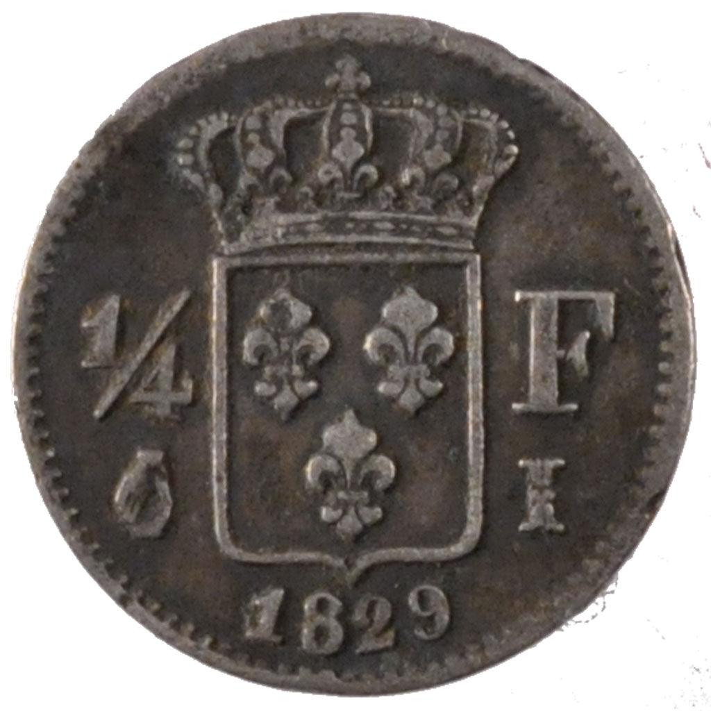 FRANCE, Charles X, 1/4 Franc, 1829, Limoges, KM #722.6, VF(30-35), Silver,...