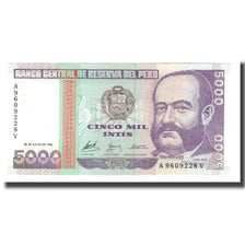 Banknote, Peru, 5000 Intis, 1988, 1988-06-28, KM:137, UNC(65-70)