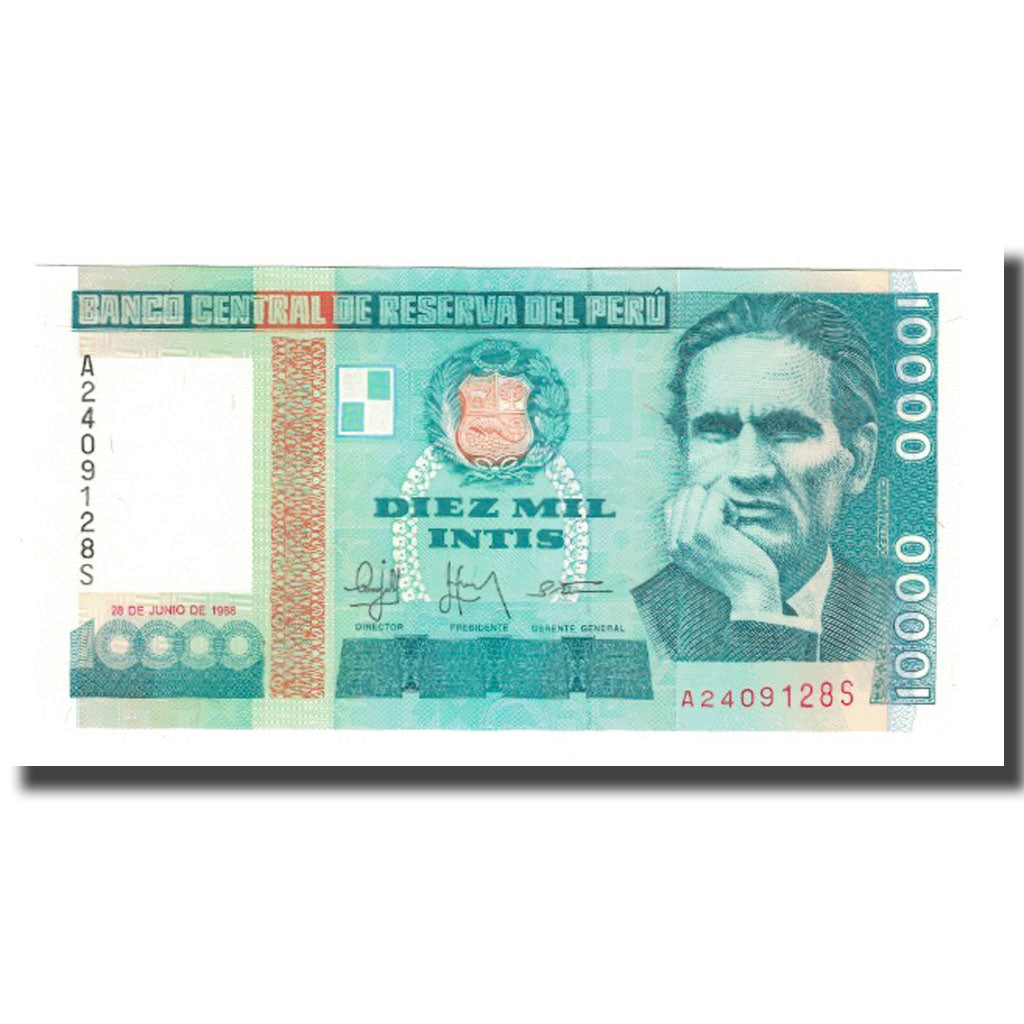Billet, Pérou, 10,000 Intis, 1988, 1988-06-28, KM:141, NEUF