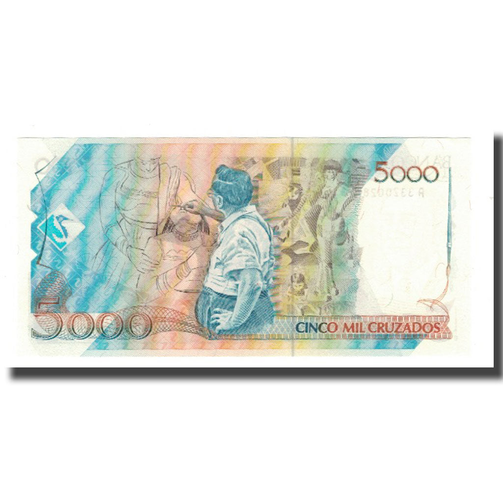 Nota, Brasil, 5 Cruzados Novos on 5000 Cruzados, Undated (1988), KM:217a