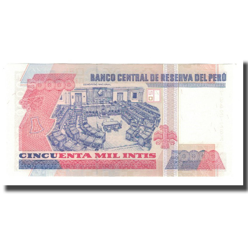 Banknote, Peru, 50,000 Intis, 1988, 1988-06-28, KM:143, UNC(65-70)
