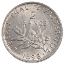 FRANCE, Semeuse, 2 Francs, 1898, Paris, KM #845.1, graded, PCGS, MS(60-62),...