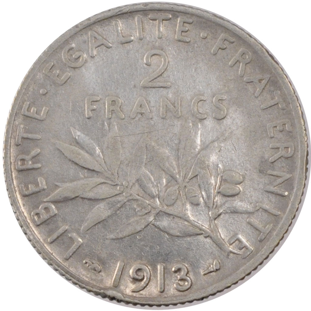 Coin, France, Semeuse, 2 Francs, 1913, Paris, EF(40-45), Silver, Gadoury:532