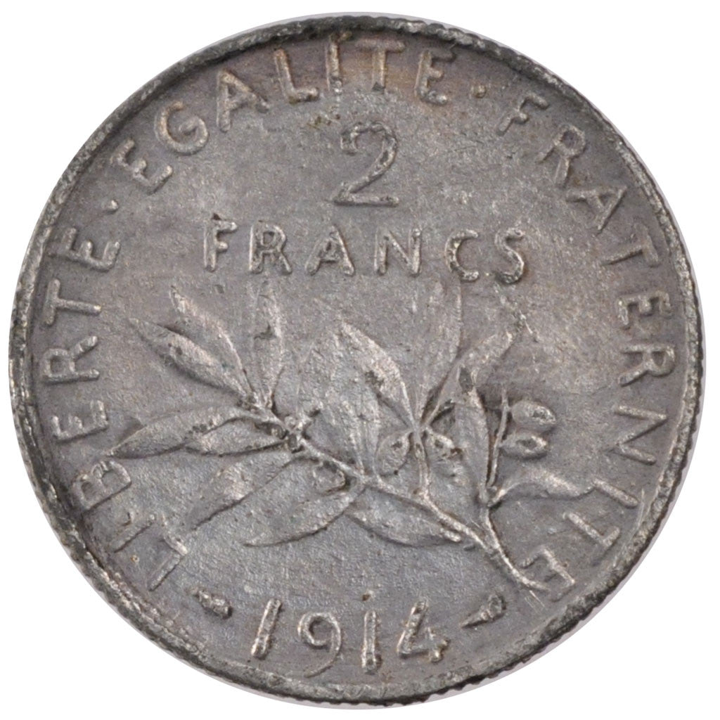 Coin, France, Semeuse, 2 Francs, 1914, EF(40-45), Silver, Gadoury:532