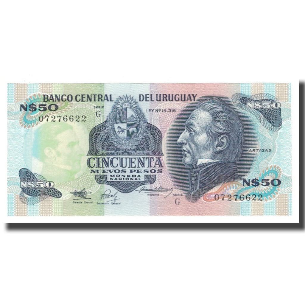 Banknote, Uruguay, 50 Nuevos Pesos, Undated (1975), KM:59, UNC(65-70)