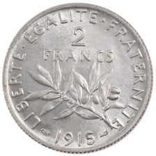 FRANCE, Semeuse, 2 Francs, 1915, Paris, KM #845.1, MS(60-62), Silver, 27,...