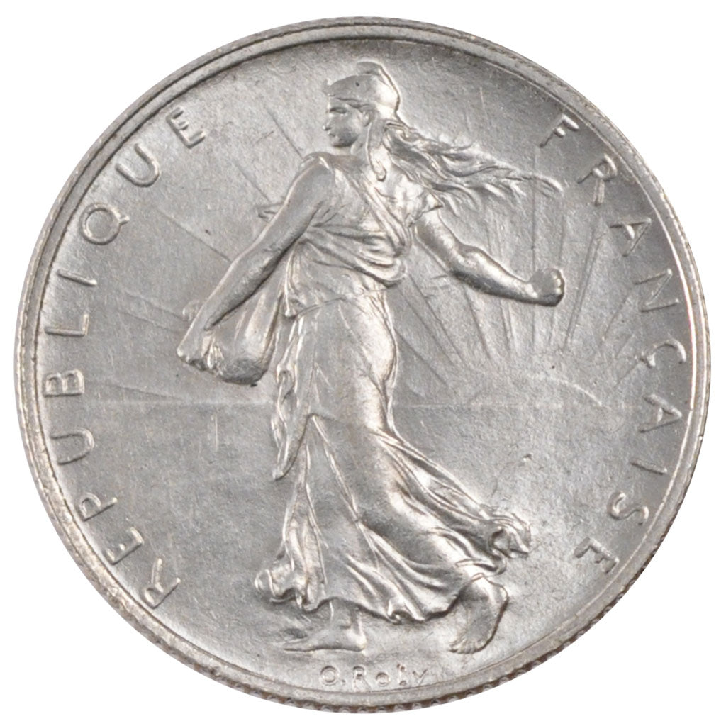FRANCE, Semeuse, 2 Francs, 1915, Paris, KM #845.1, MS(60-62), Silver, 27,...