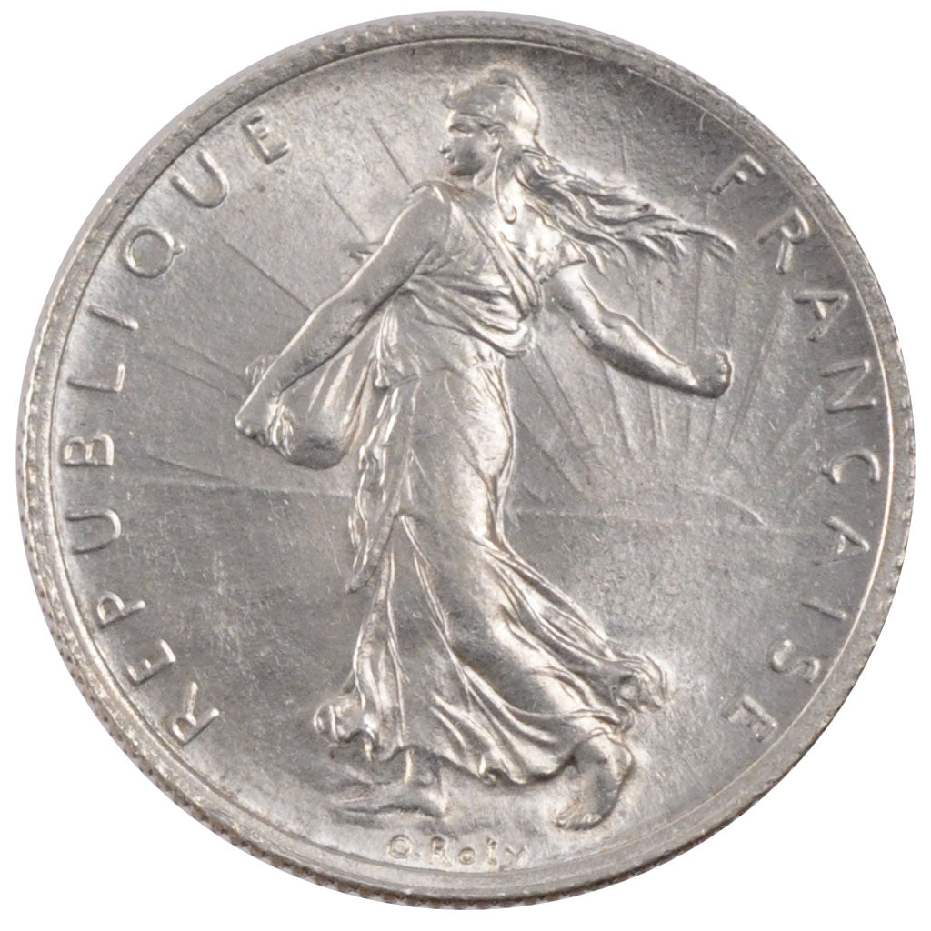 FRANCE, Semeuse, 2 Francs, 1916, Paris, KM #845.1, MS(60-62), Silver, 27,...