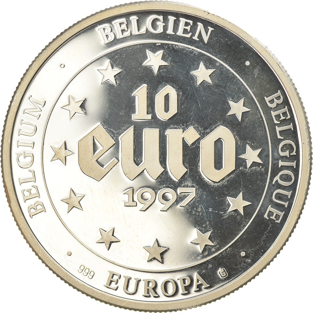 Bélgica, Medal, 10 Euro Europa, Políticas, Sociedade, Guerra, 1997, MS(63)