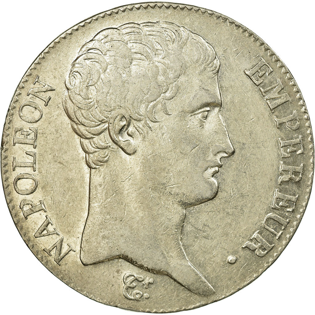 Moneda, Francia, Napoléon I, 5 Francs, 1805, Paris, MBC+, Plata, Gadoury:580