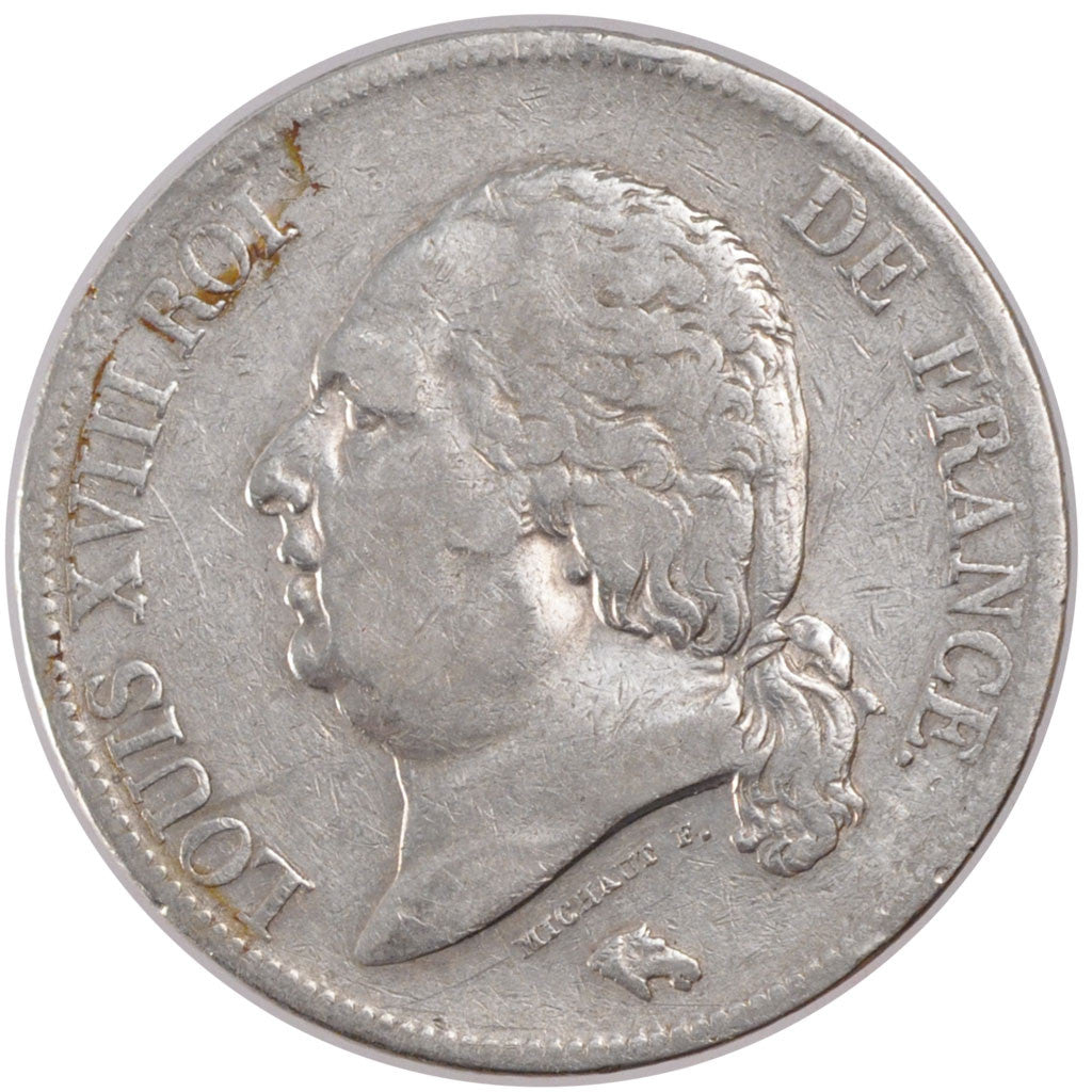 Munten, Frankrijk, Louis XVIII, Louis XVIII, 5 Francs, 1817, Paris, FR+, Zilver