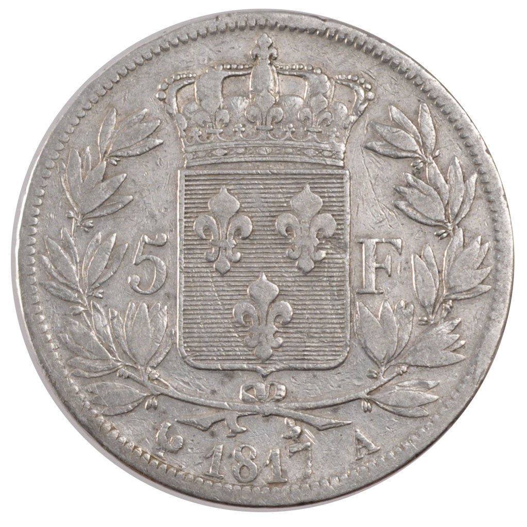 Munten, Frankrijk, Louis XVIII, Louis XVIII, 5 Francs, 1817, Paris, FR+, Zilver