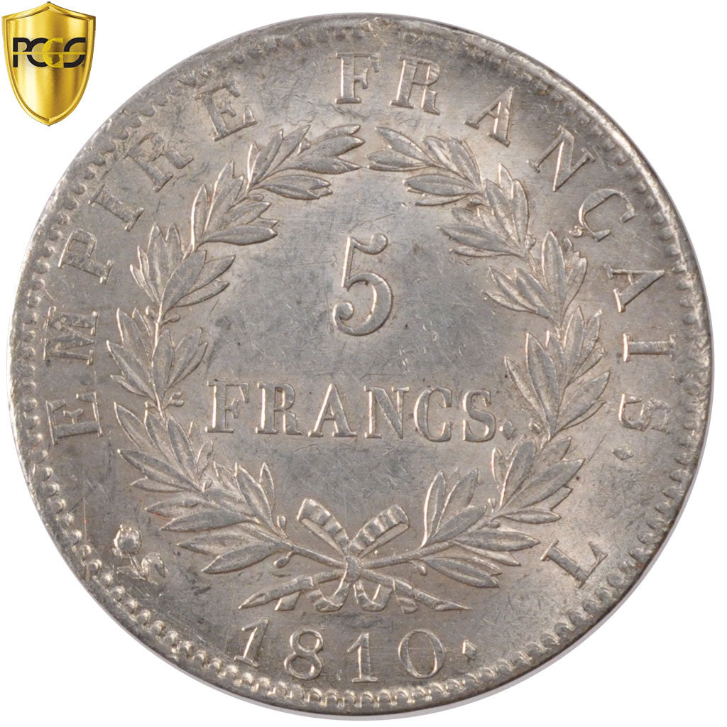 Coin, France, Napoléon I, 5 Francs, 1810, Bayonne, PCGS, AU58, AU(55-58)