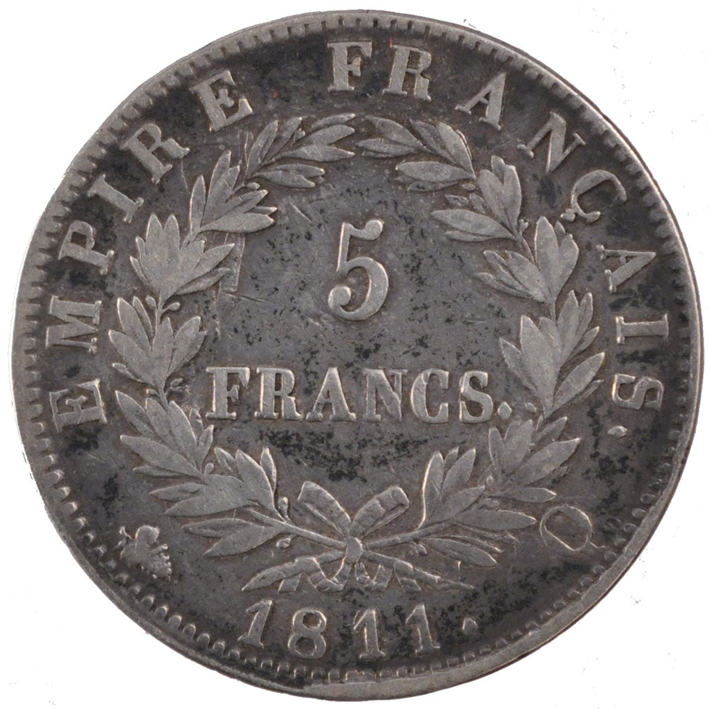 Coin, France, Napoléon I, 5 Francs, 1811, Perpignan, EF(40-45), Silver