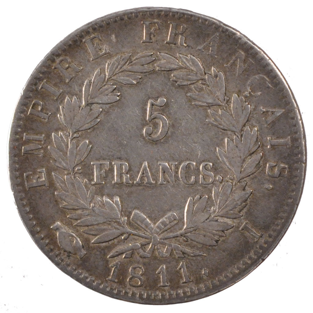 FRANCE, Napoléon I, 5 Francs, 1811, Limoges, KM #694.7, EF(40-45), Silver, G...