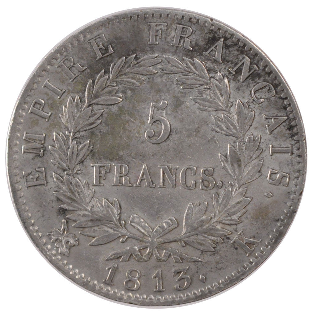 Coin, France, Napoléon I, 5 Francs, 1813, Bordeaux, AU(50-53), Silver