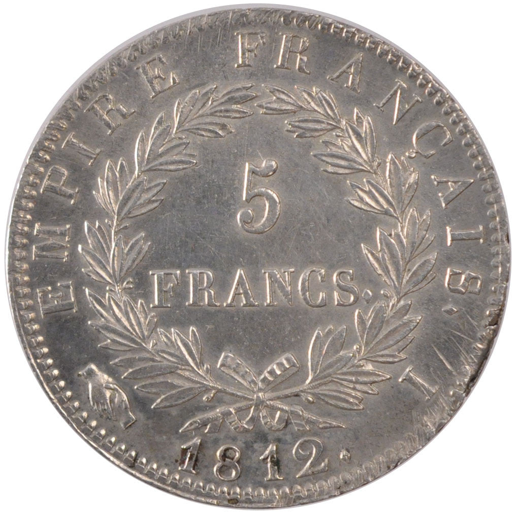 FRANCE, Napoléon I, 5 Francs, 1812, Limoges, KM #694.7, AU(50-53), Silver, G...