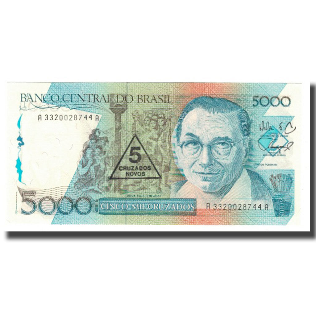 Billete, 5 Cruzados Novos on 5000 Cruzados, Undated (1988), Brasil, KM:217a, UNC