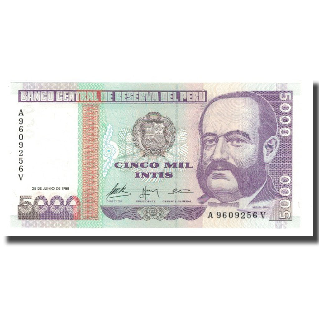 Billet, Pérou, 5000 Intis, 1988, 1988-06-28, KM:138, NEUF