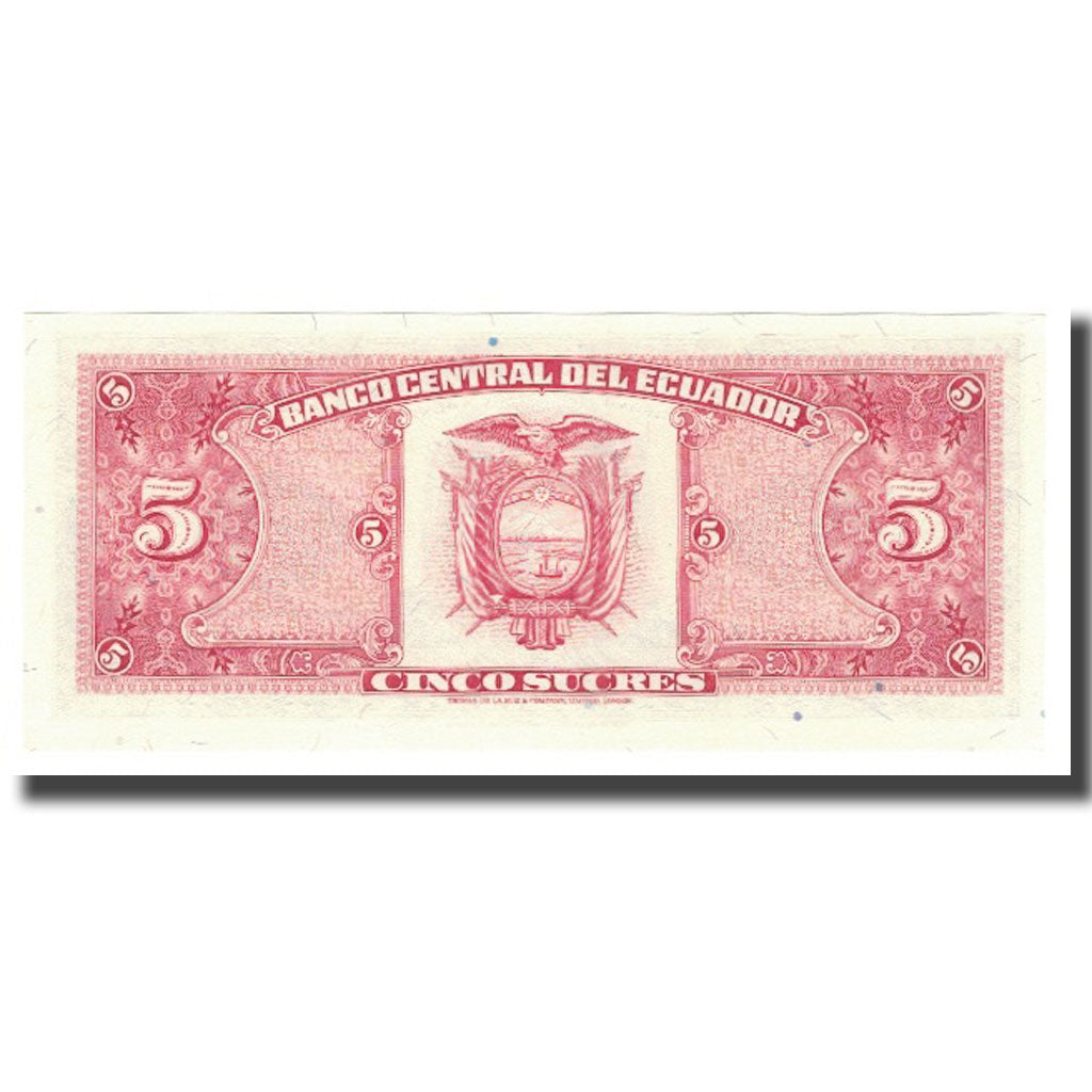 Nota, Equador, 5 Sucres, 1988, 1988-11-22, KM:113d, UNC(65-70)