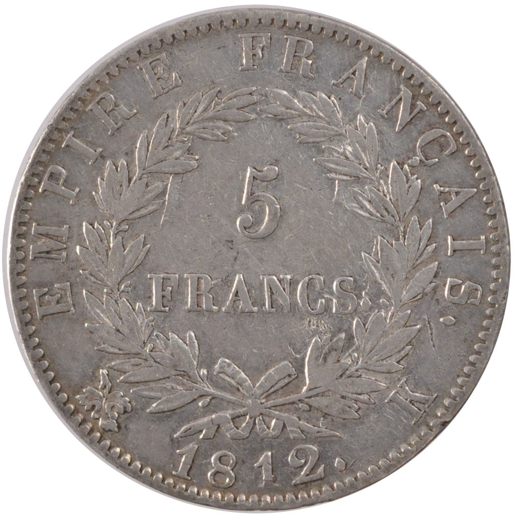 Coin, France, Napoléon I, 5 Francs, 1812, Bordeaux, EF(40-45), Silver