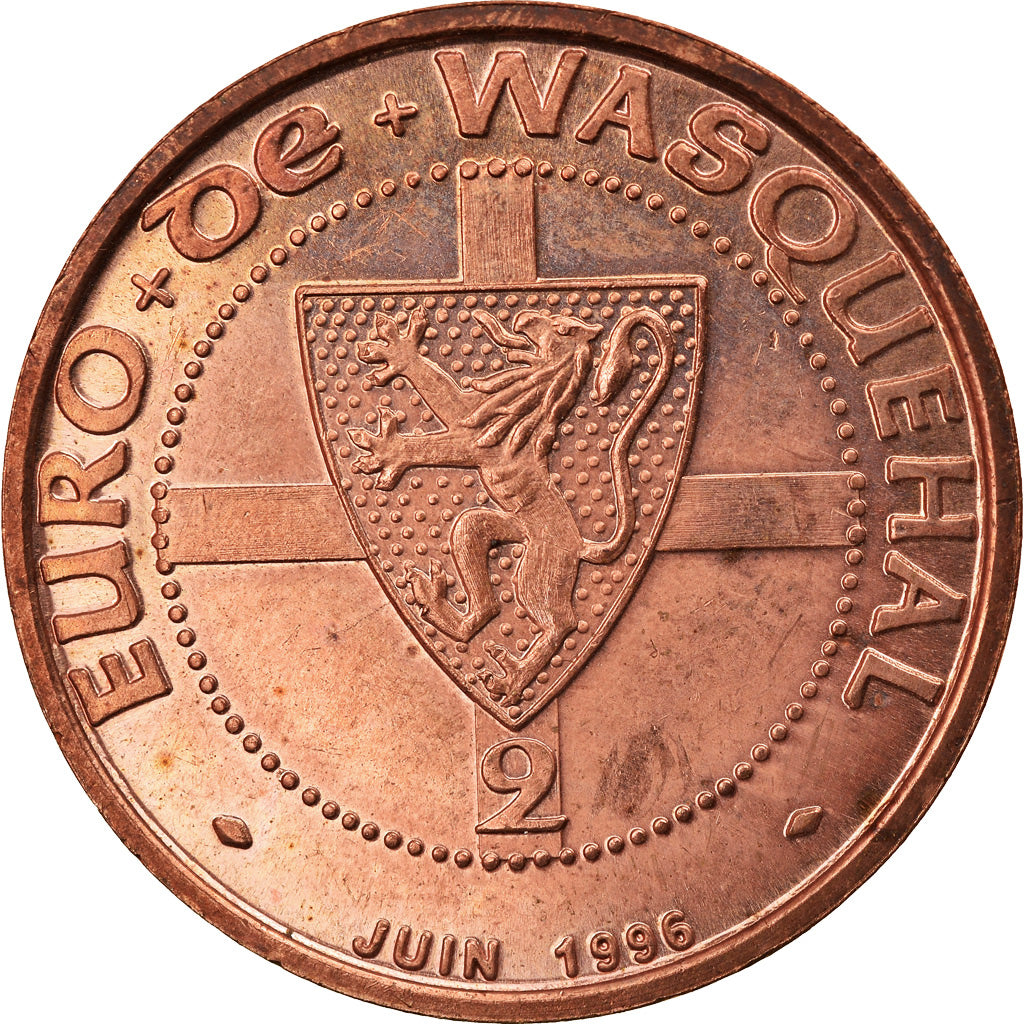 France, Medal, 2 Euro de Wasquehal, 1996, MS(63), Copper