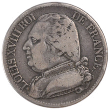 Francia, Louis XVIII, Louis XVIII, 5 Francs, 1814, Bayonne, MB+, Argento, Gad...