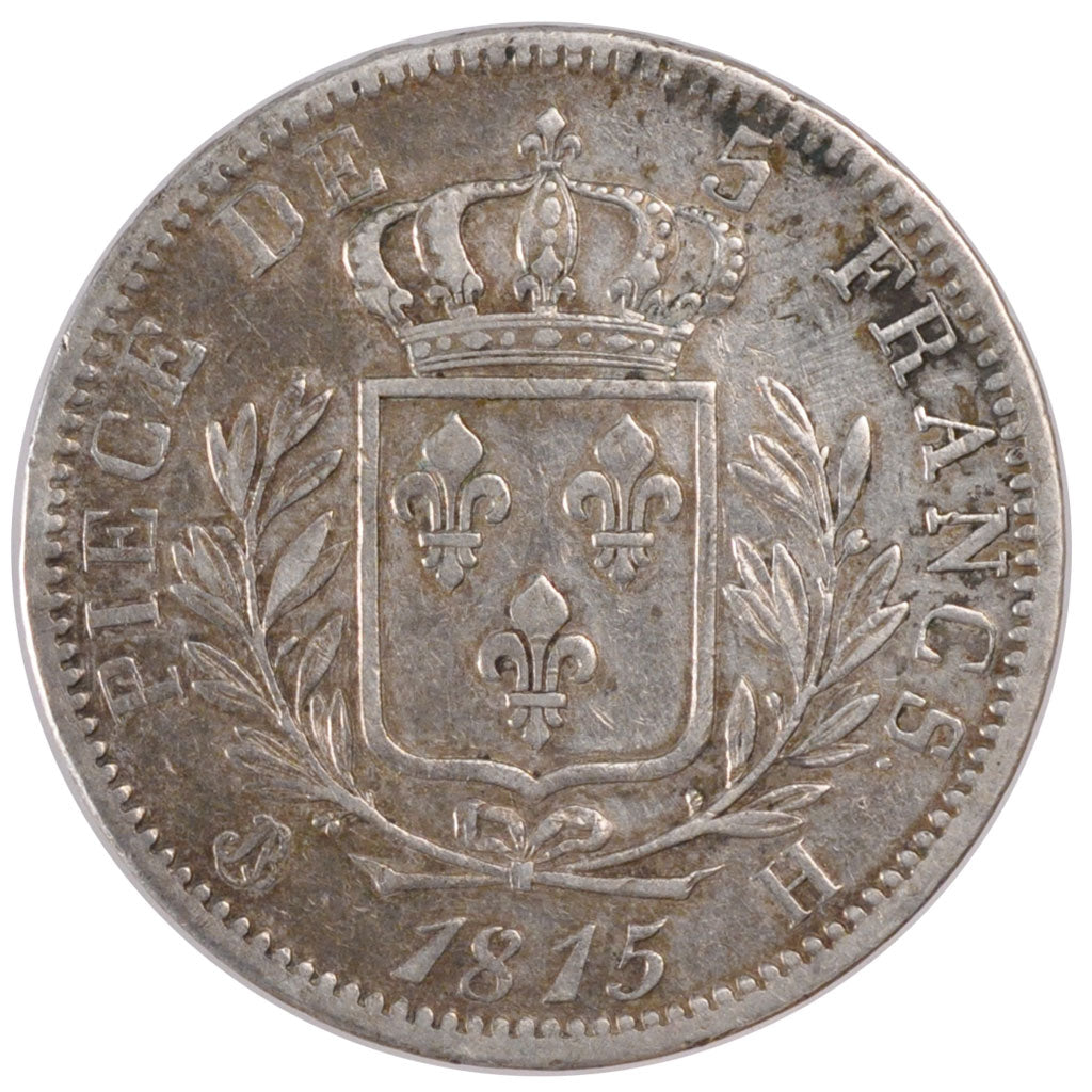 FRANCE, Louis XVIII, 5 Francs, 1815, La Rochelle, KM #702.5, EF(40-45), Silver,.