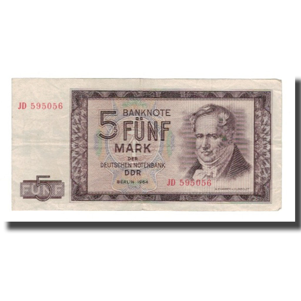 Banknote, Germany - Democratic Republic, 5 Mark, 1964, KM:22a, AU(55-58)