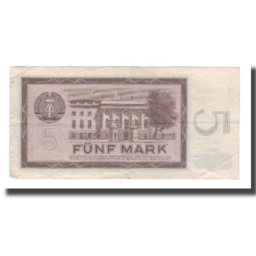 Banknote, Germany - Democratic Republic, 5 Mark, 1964, KM:22a, AU(55-58)