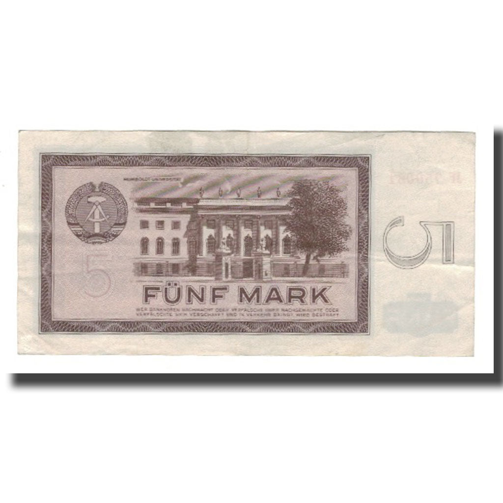 Banknote, Germany - Democratic Republic, 5 Mark, 1964, KM:22a, AU(55-58)