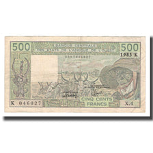 Banknote, West African States, 500 Francs, 1981-1990, 1983, KM:706Kf, EF(40-45)