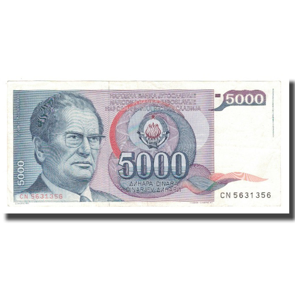 Billet, Yougoslavie, 5000 Dinara, 1985, 1985-05-01, KM:93a, SUP+