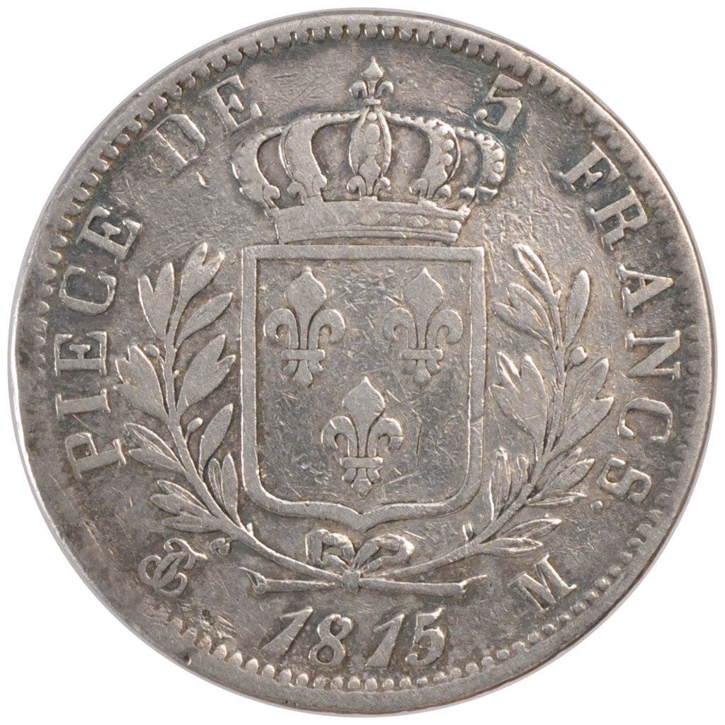 Coin, France, Louis XVIII, Louis XVIII, 5 Francs, 1815, Toulouse, EF(40-45)