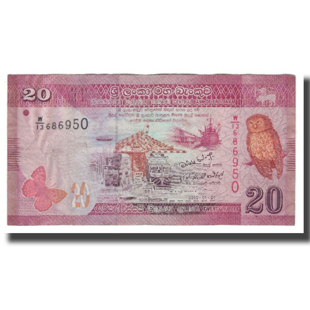 Banknot, Sri Lanka, 20 Rupees, 2010, 2010-01-01, KM:123a, VF(20-25)