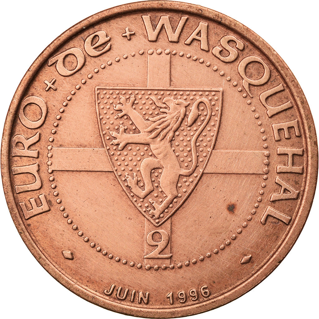 France, Medal, 2 Euro de Wasquehal, 1996, MS(60-62), Copper