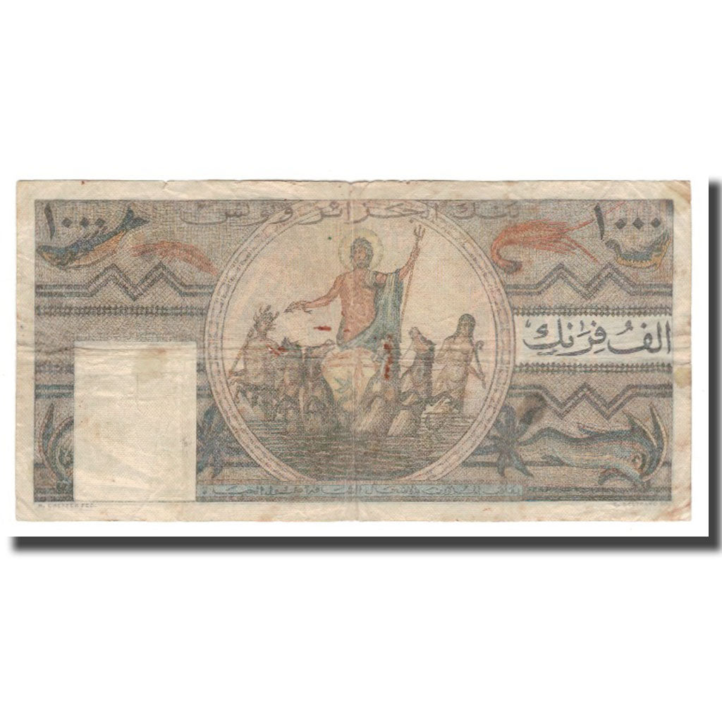 Geldschein, Tunesien, 1000 Francs, 1950, 1950-03-28, KM:29a, SGE+