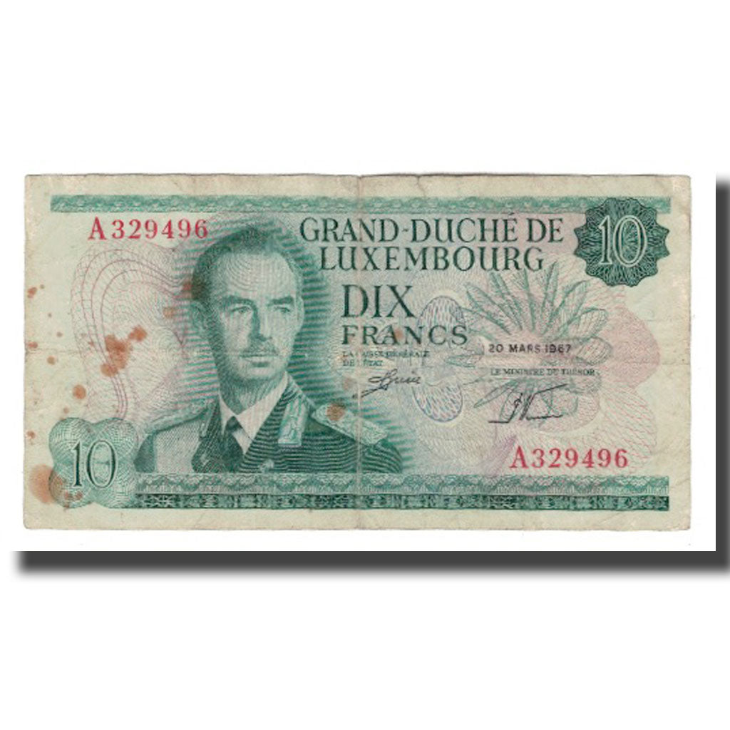 Banconote, Lussemburgo, 10 Francs, 1967, 1967-03-20, KM:53a, B+