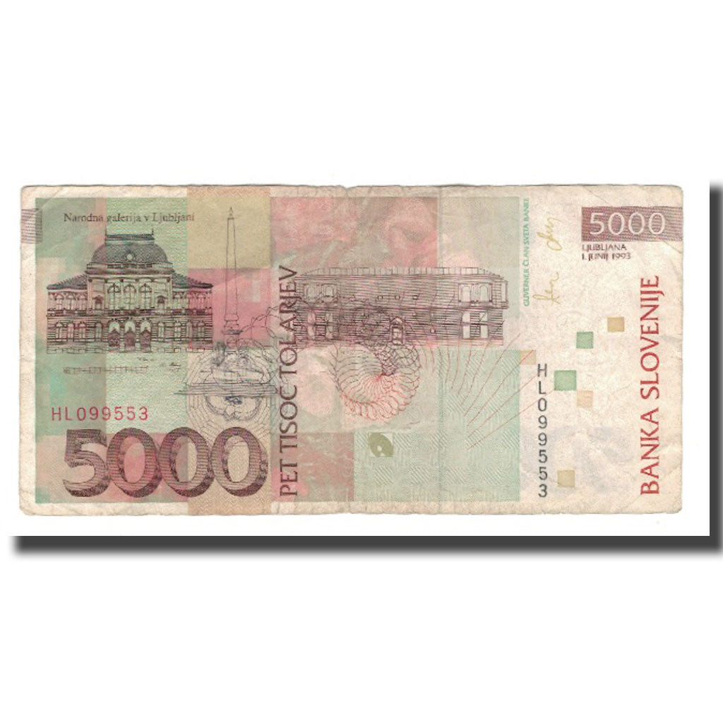 Banknote, Slovenia, 5000 Tolarjev, 1993, 1993-06-01, KM:19a, EF(40-45)