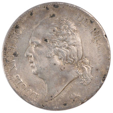 Francia, Louis XVIII, 5 Francs, 1817, Toulouse, MB, Argento, Gadoury:614