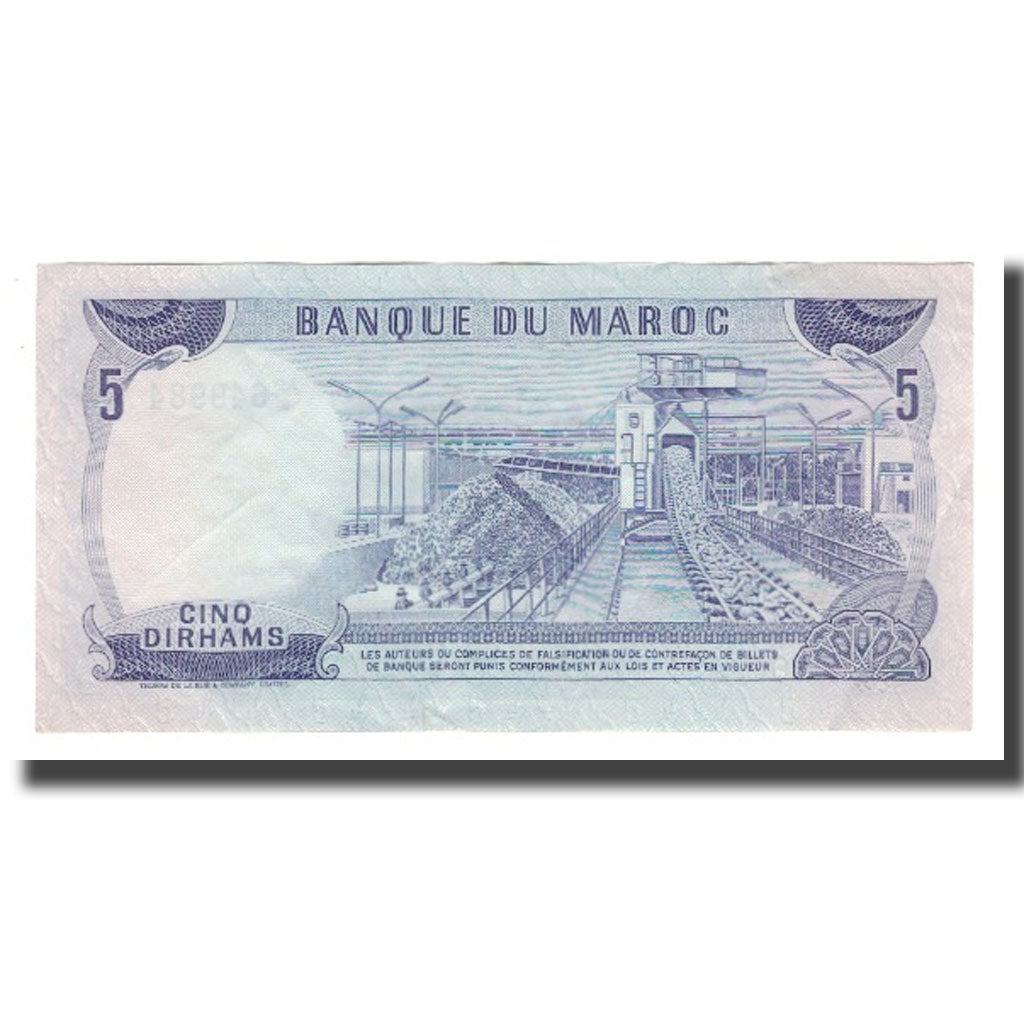 Geldschein, Marokko, 5 Dirhams, 1970/AH1390, KM:56a, UNZ-