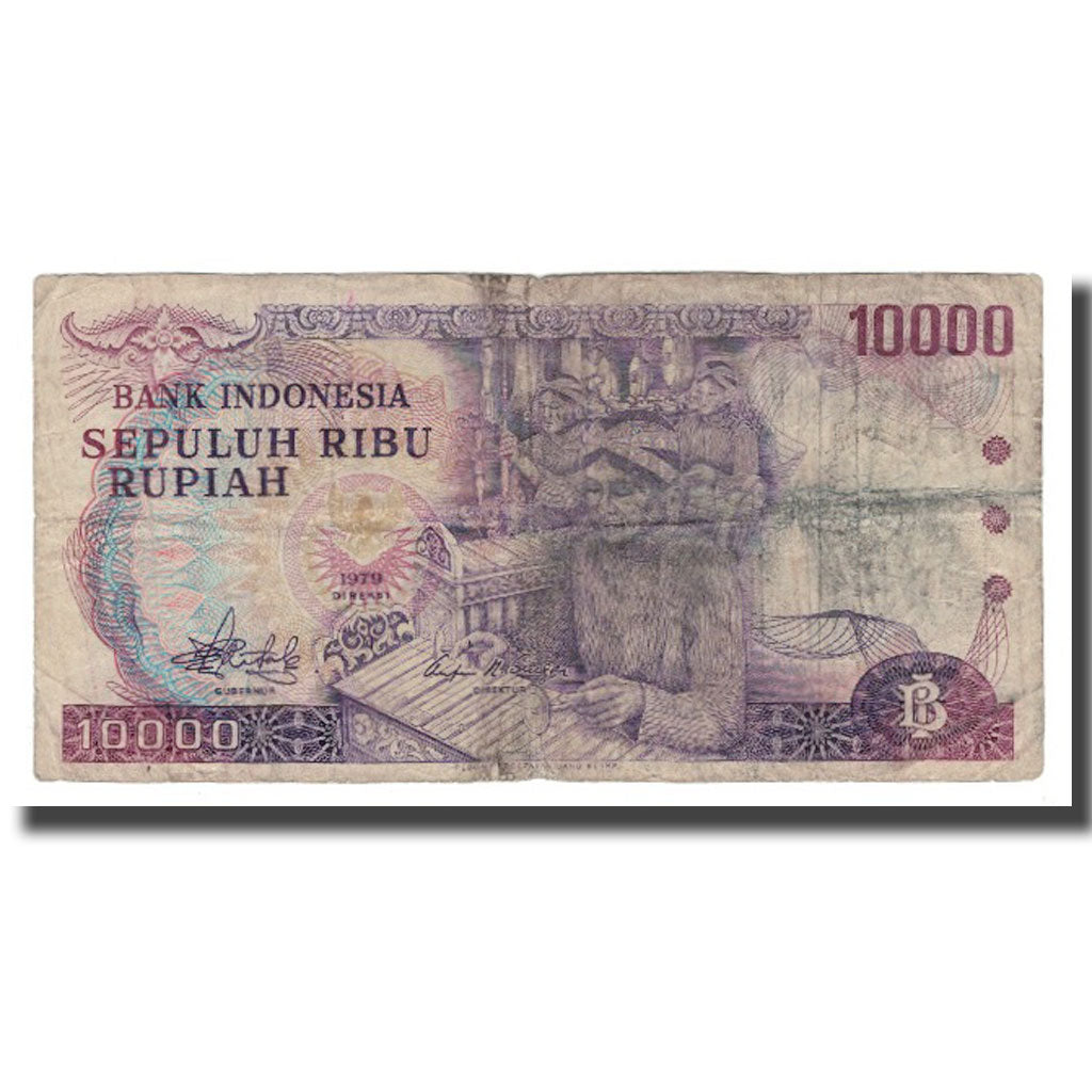 Biljet, Indonesië, 10,000 Rupiah, 1979, KM:118, B+