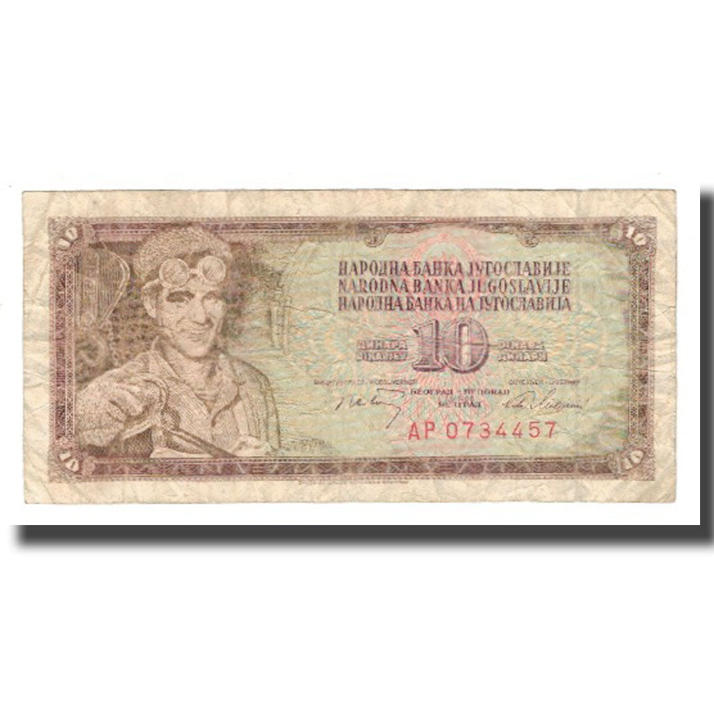 Billet, Yougoslavie, 10 Dinara, 1968, 1968-05-01, KM:82c, TB+