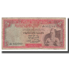 Banconote, Ceylon, 5 Rupees, 1969-1977, KM:73b, B+